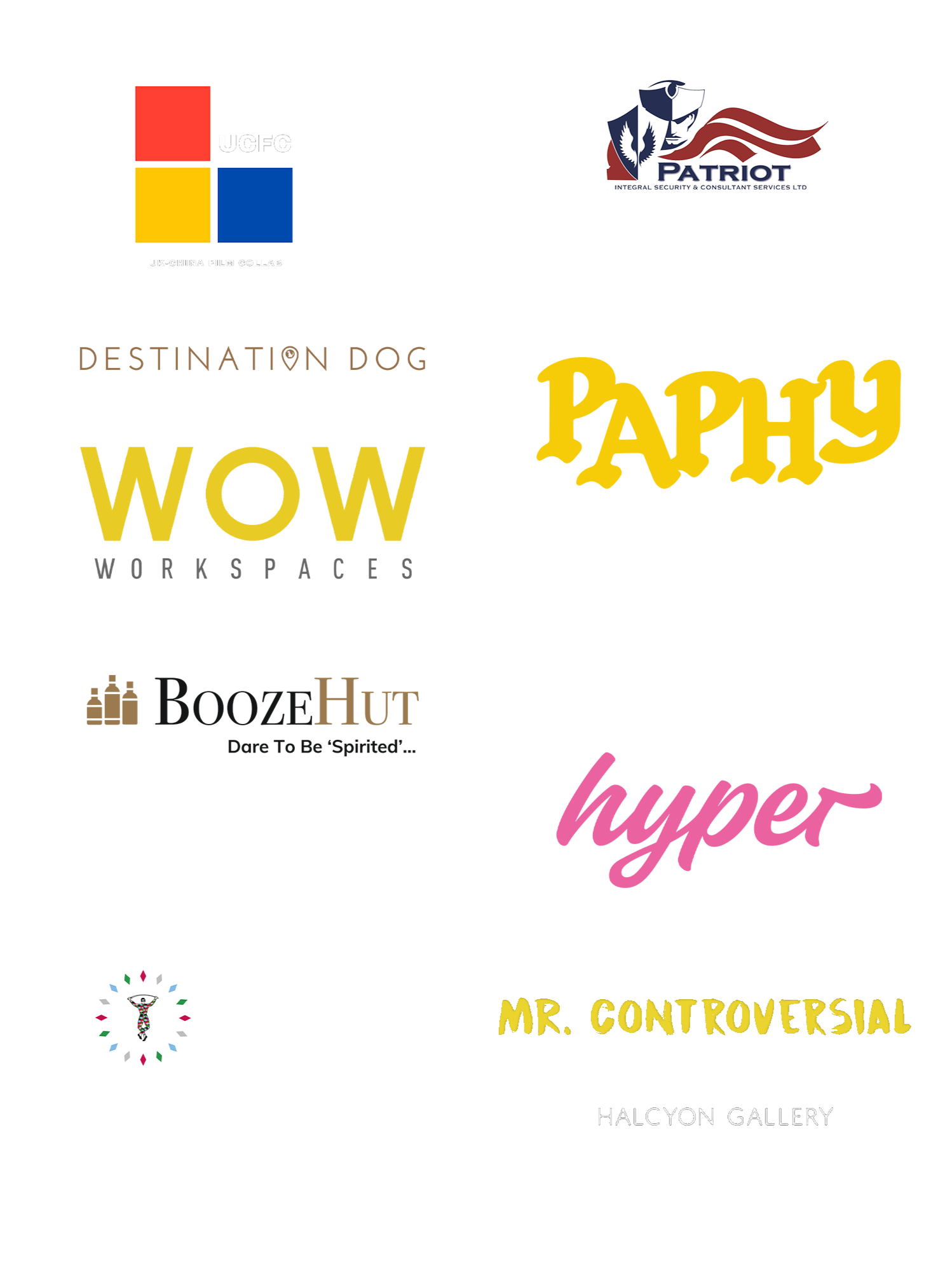 An assortment of logos from the many different types of clients we've worked with